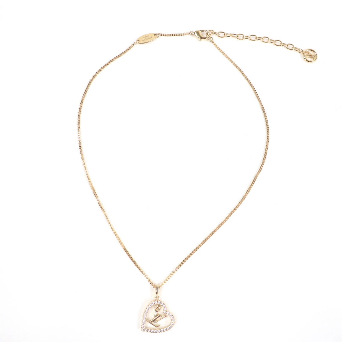 Pendant Necklace Gold With Rhinestone