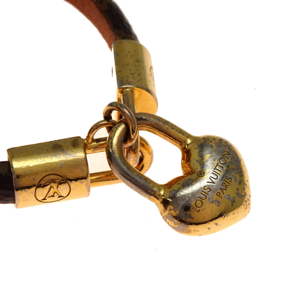 Monogram Bracelet Metal and Monogram Brown