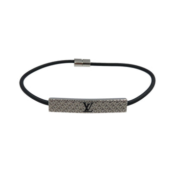 Champs Elysees Bracelet Leather and Metal Black and Silver