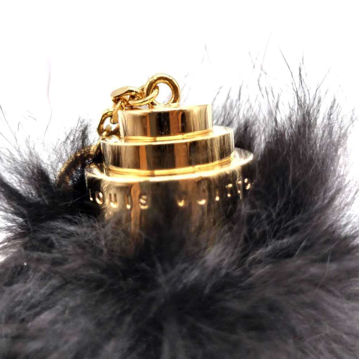 Fuzzy Bubble Fur Bag Charm Black Handbag Charm