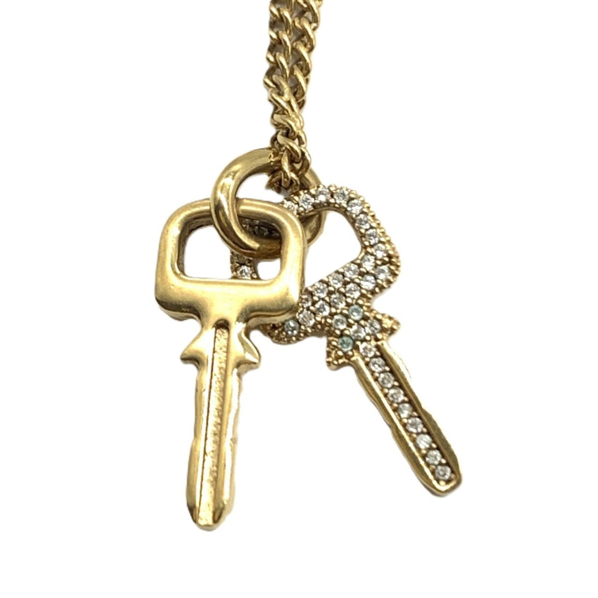 Padlock Pendant Necklace Metal with Rhinestone