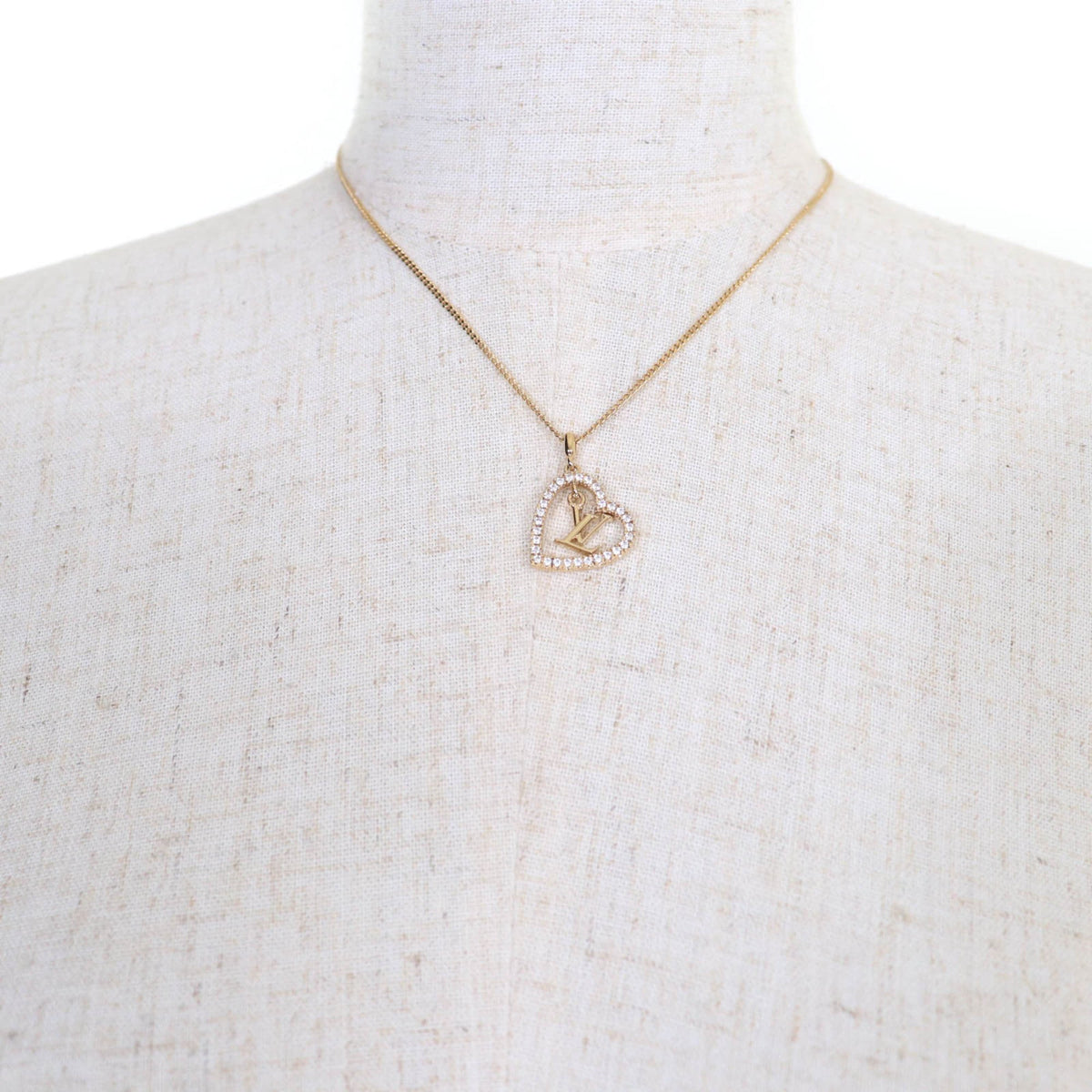 Pendant Necklace Gold With Rhinestone