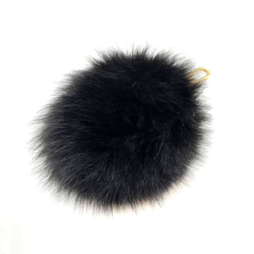 Fuzzy Bubble Fur Bag Charm Black Handbag Charm