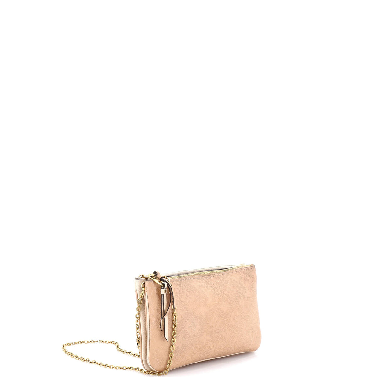 Double Zip Pochette Monogram Empreinte Leather