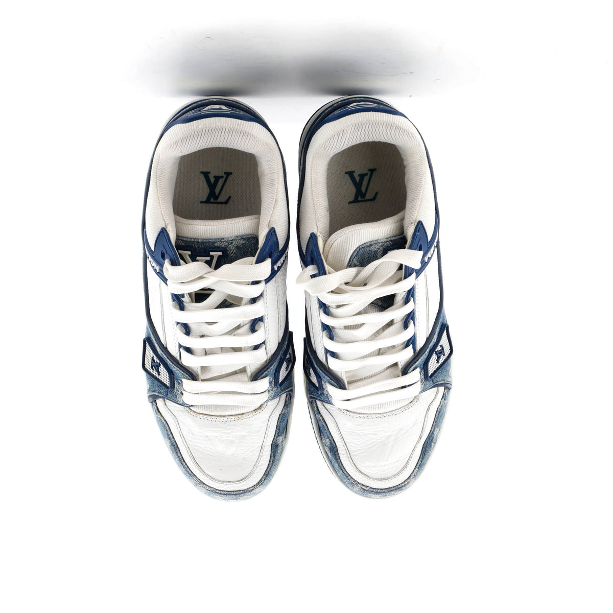 Men's LV Trainer Sneakers Monogram Empreinte Leather and Monogram Denim