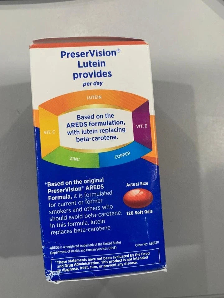 Bausch & Lomb PreserVision AREDS Lutein Eye supplement 120 Softgels